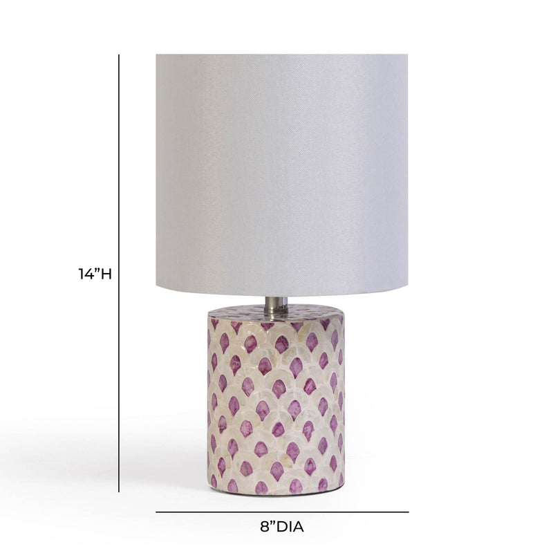 Merlot - Capiz Shell Table Lamp - Pink - R&R Furniture Gallery (Fountain Valley, CA)
