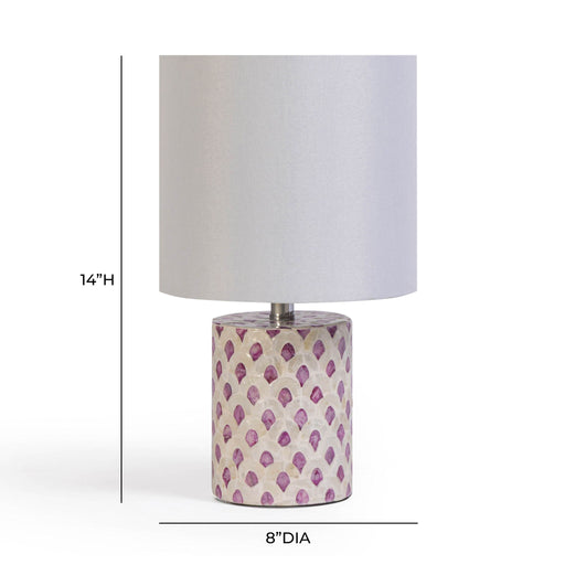 Merlot - Capiz Shell Table Lamp - Pink - R&R Furniture Gallery (Fountain Valley, CA)