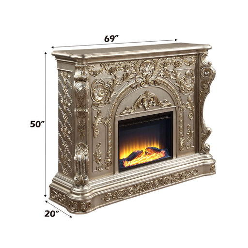 Danae - Fireplace - Antique Silver - R&R Furniture Gallery (Fountain Valley, CA)