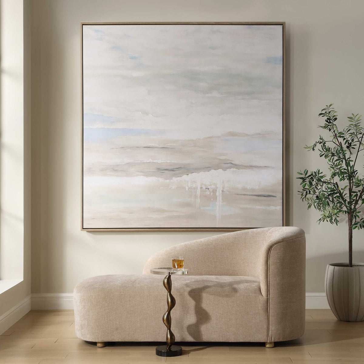 Gravity - Abstract Landscape Art - Black / Blue / Bronze / Gray / White / Woodtone