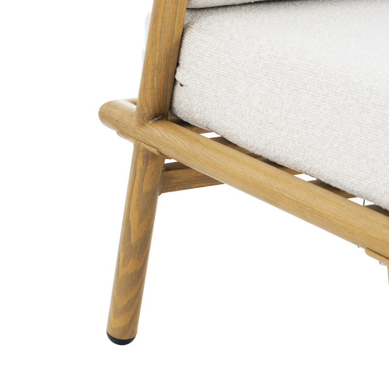 La Fiora - Outdoor Patio Iron Club Chair (Set of 2) - Off White / Teak - R&R Furniture Gallery (Fountain Valley, CA)