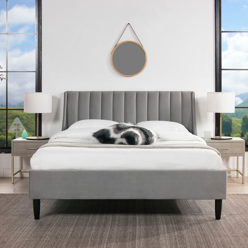 Aspen - Vertical Tufted Modern Headboard Platform Bed Set - R&R Furniture Gallery (Fountain Valley, CA)