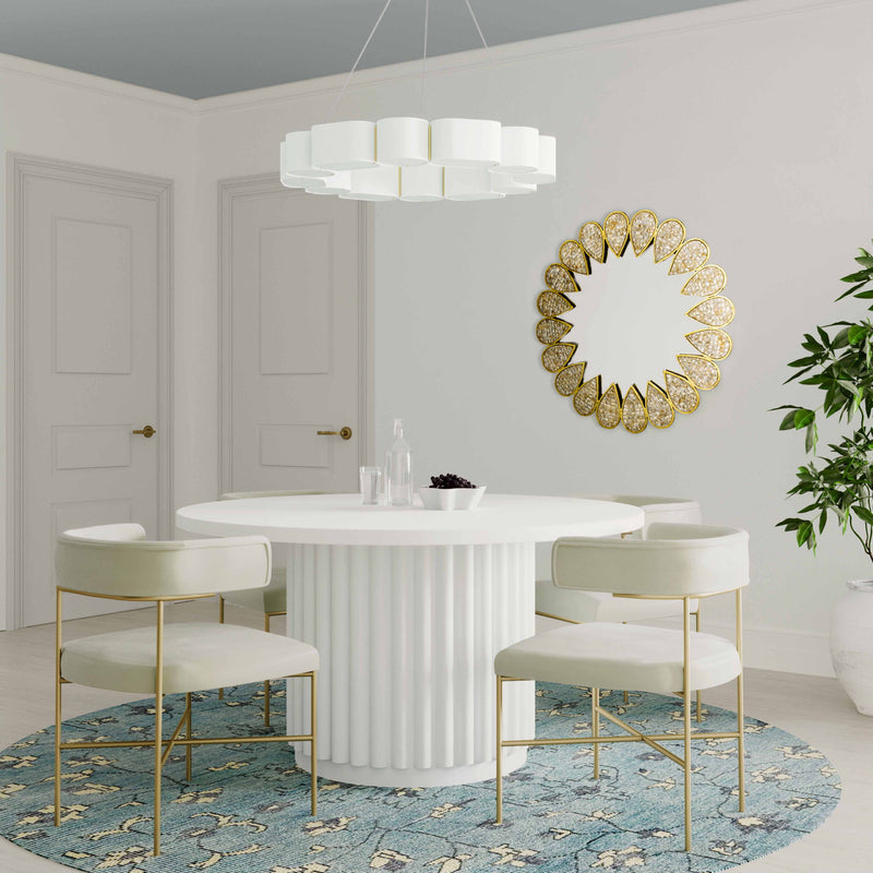 Kali - Round Dining Table - White - R&R Furniture Gallery (Fountain Valley, CA)