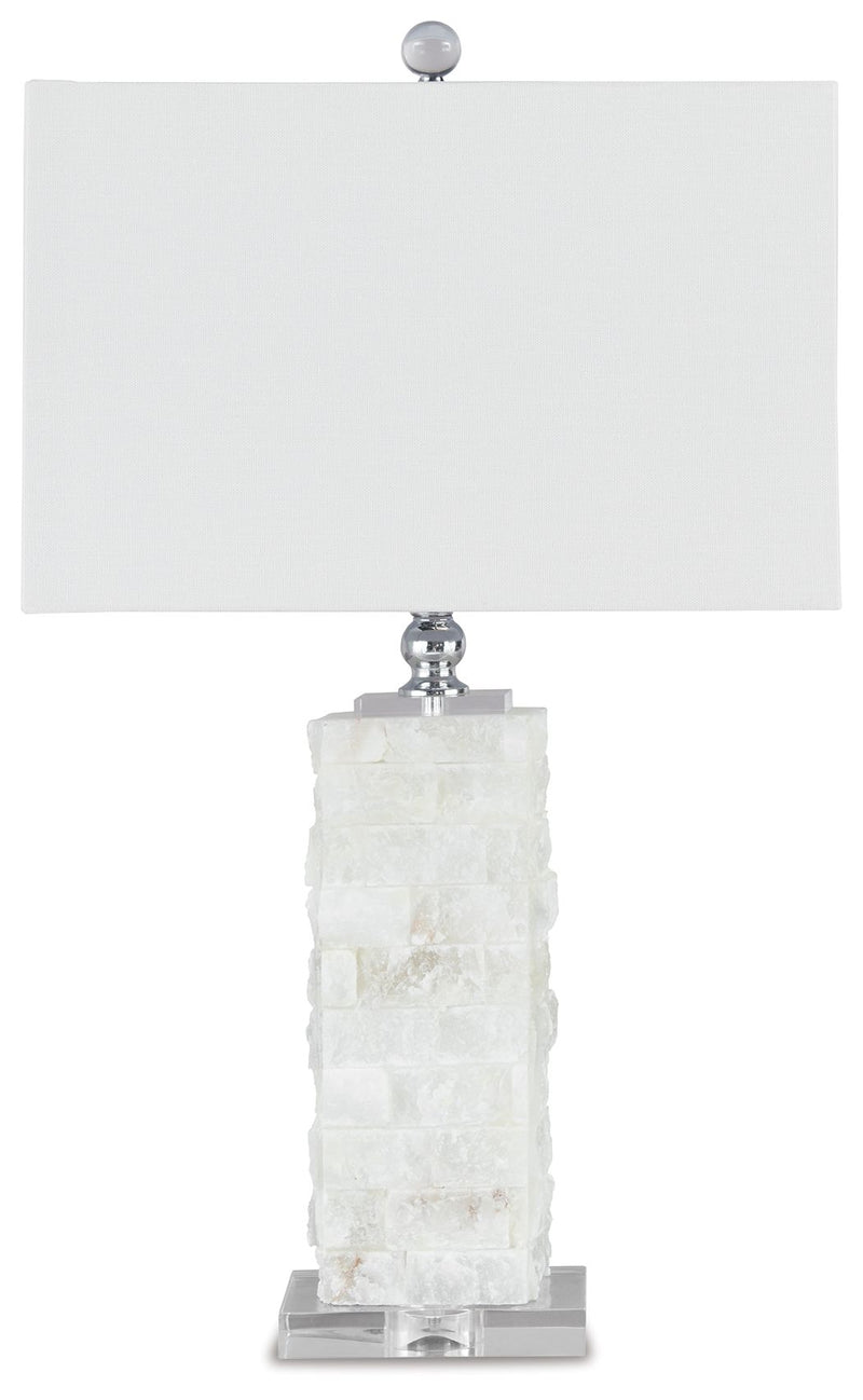 Malise - Alabaster Table Lamp  - White - R&R Furniture Gallery (Fountain Valley, CA)