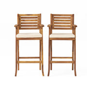 Barstool With Soft Curved Lines And Sturdy Frame (Set of 2) - Brown - R&R Furniture Gallery (Fountain Valley, CA)