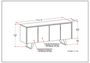 Lowry - Large 4 Door Sideboard Buffet - Distressed Charcoal Brown - R&R Furniture Gallery (Fountain Valley, CA)