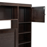 DreamHaus twin long trundle cabinet bed with integrated shelf, all-in-one cabinet, and built-in sockets for versatile bedroom storage
