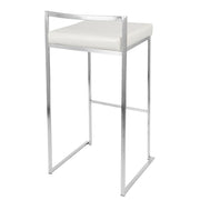 Lumi Source Fuji contemporary stackable barstool set with sleek design, featuring metal legs and cushioned seats for modern dining.