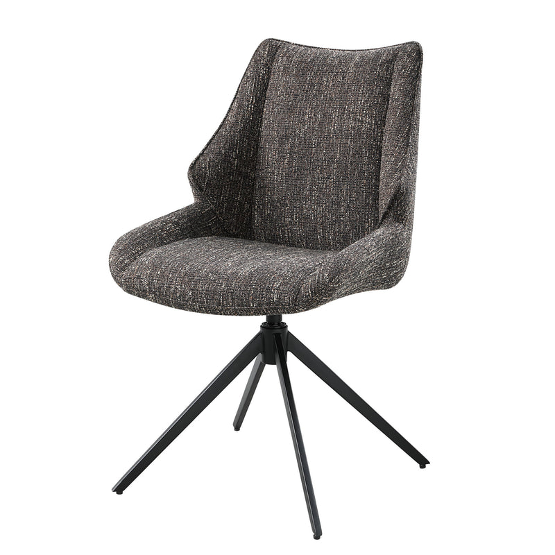 Malika - Side Chair With Swivel (Set of 2) - Brown Gray