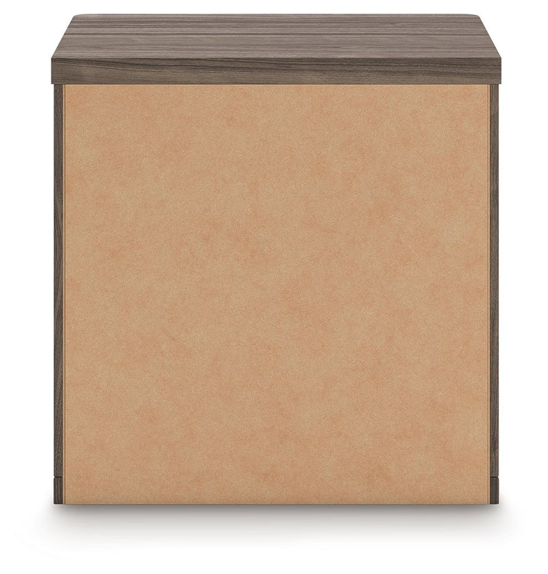 Kendanport - Two Drawer Night Stand - Brown / White - R&R Furniture Gallery (Fountain Valley, CA)