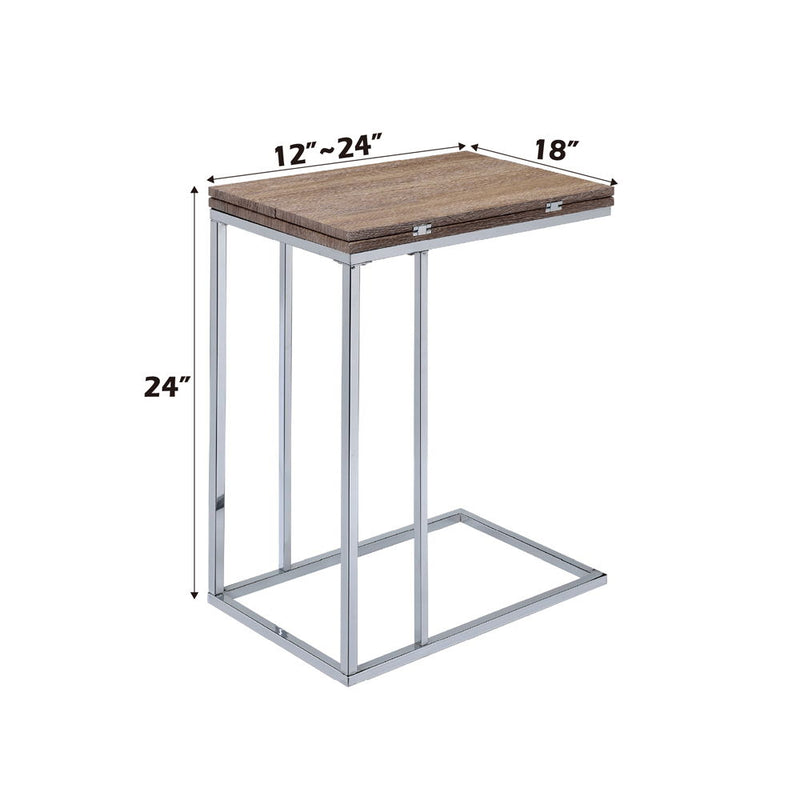 Danson - Accent Table - Weathered Oak & Chrome - R&R Furniture Gallery (Fountain Valley, CA)