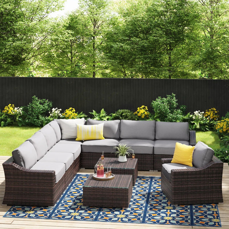 Outdoor Wicker Conversation Set With Cushions, All Weather - R&R Furniture Gallery (Fountain Valley, CA)