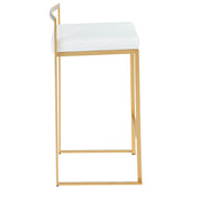 Lumi Source Fuji contemporary glam counter stool set with sleek design and modern style, perfect for kitchen or bar area.
