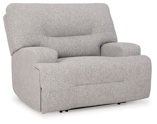 Acklen Place - 4 Pc. - 3-Piece Power Reclining Sectional Sofa With Raf Chaise, Wide Seat Power Recliner - Pewter - R&R Furniture Gallery (Fountain Valley, CA)
