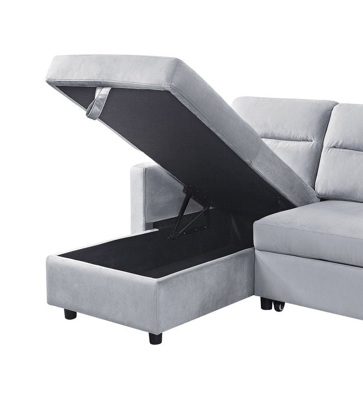 Ivy - Reversible Sleeper Sectional Sofa With Storage Chaise And Side Pocket - R&R Furniture Gallery (Fountain Valley, CA)