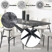 Klaus - Dining Table - Crystal Tempered Glass Top & Black Finish - R&R Furniture Gallery (Fountain Valley, CA)