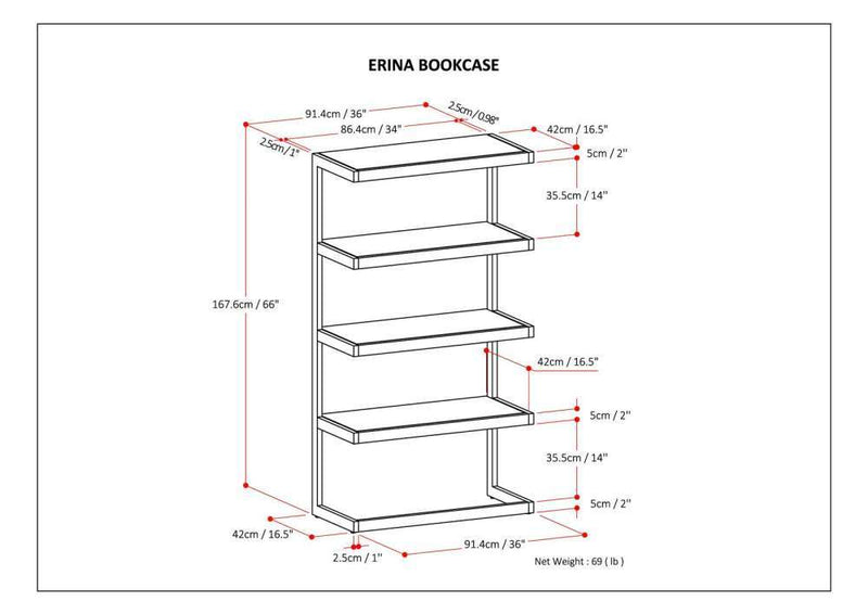 Erina - Handcrafted Bookcase - R&R Furniture Gallery (Fountain Valley, CA)