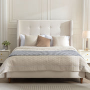 Peyton - Upholstered Bed With 54" High Headboard, Traditional Hand Buttoned Tufting - R&R Furniture Gallery (Fountain Valley, CA)