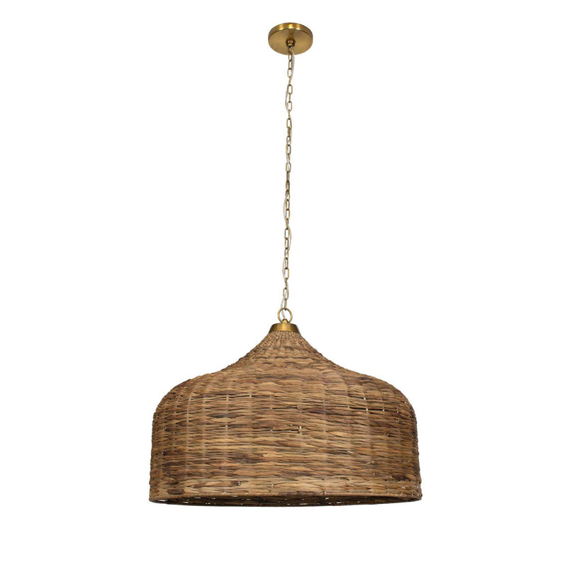 Tauranga - Seagrass 5 Light Pendant - Light Brown