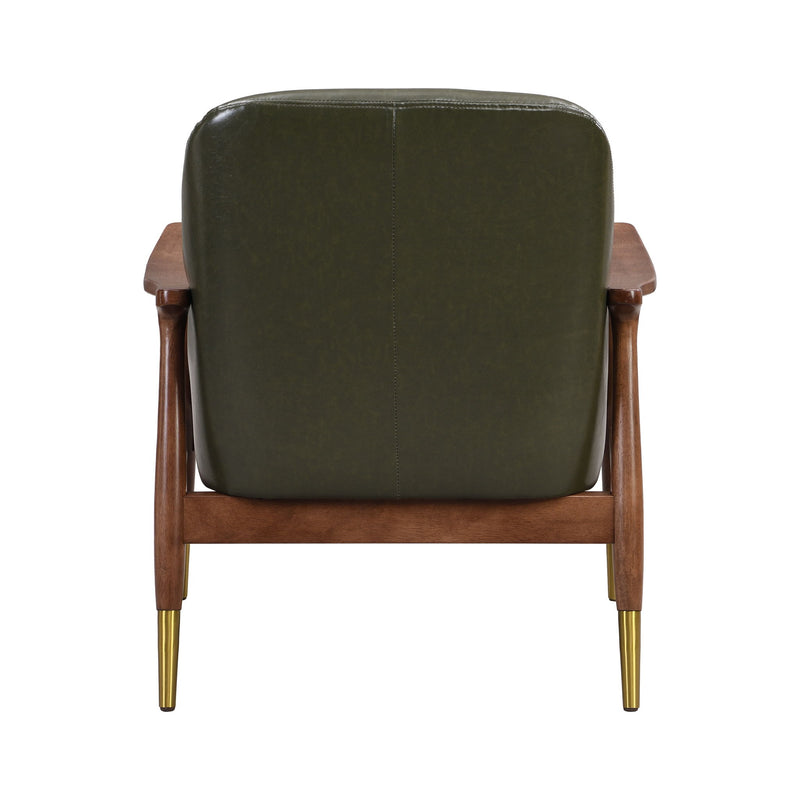 Mid - Century Accent Chair With Cushioned Seat, Brass Tipped Legs - R&R Furniture Gallery (Fountain Valley, CA)