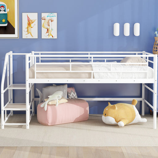Loft Bed With Storage Stairs And Metal Frame - R&R Furniture Gallery (Fountain Valley, CA)