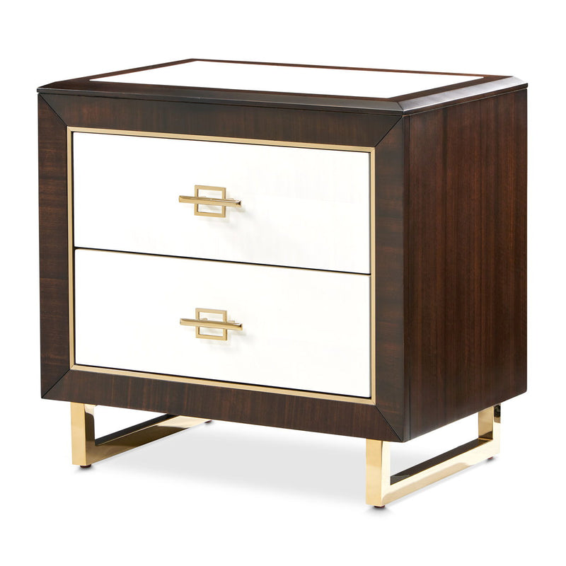 Belmont Place - Nightstand - White / Dark Brown - R&R Furniture Gallery (Fountain Valley, CA)