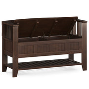Acadian - Entryway Storage Bench With Shelf - Brown - R&R Furniture Gallery (Fountain Valley, CA)