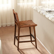 Andre - Counter Stool With Back - Pecan Brown - R&R Furniture Gallery (Fountain Valley, CA)