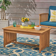Acacia Wood Rectangular Patio Coffee Table For Outside - R&R Furniture Gallery (Fountain Valley, CA)