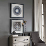 Set of two black geometric art strings wall decor by Uttermost, featuring modern abstract design for stylish interior accents.