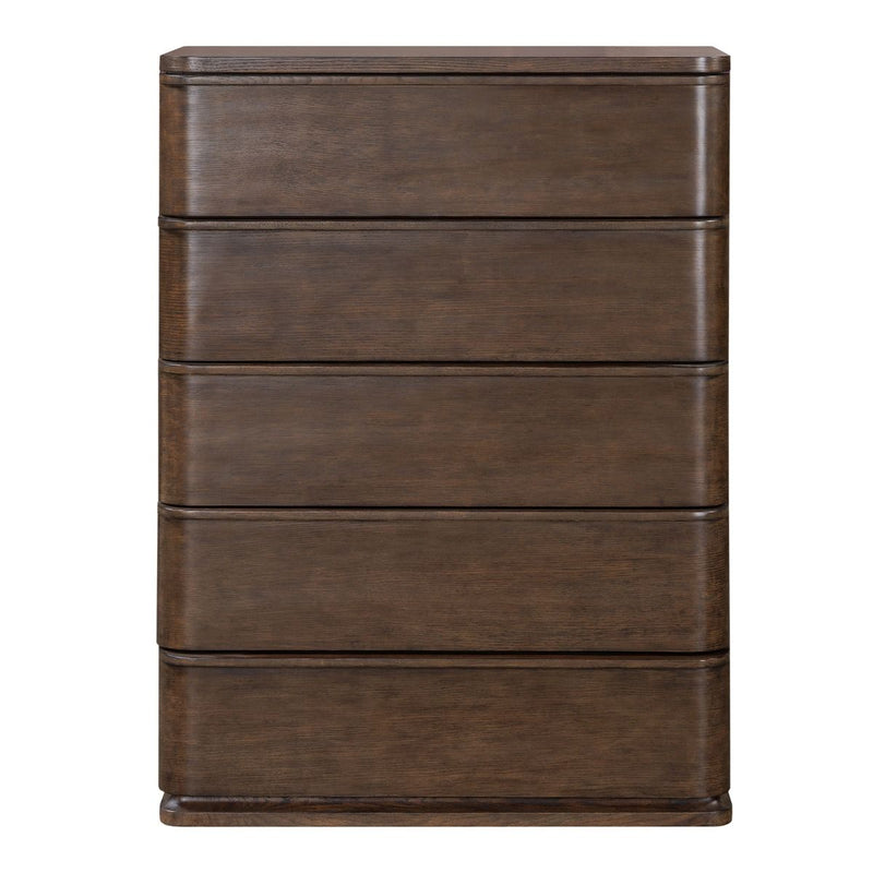 ACME Zoey Brown Oak accent chest with sleek design and storage drawers, ideal for living room or hallway decor.