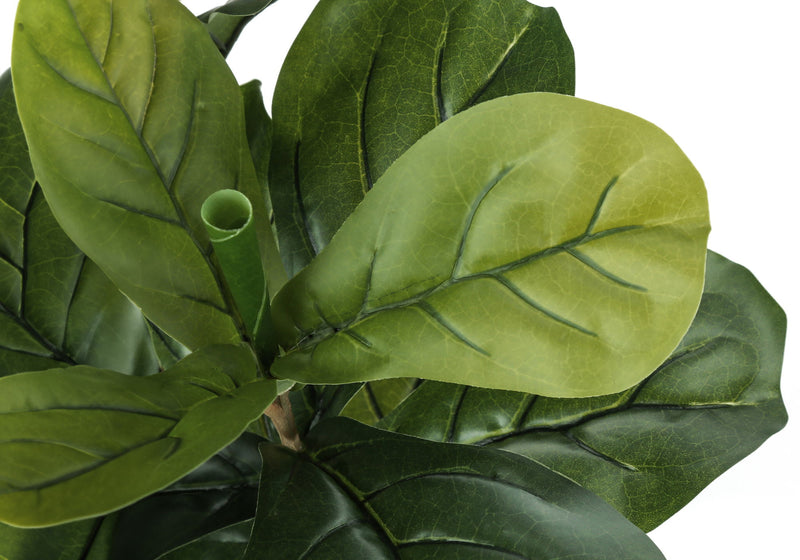 41" Tall, Artificial Plant, Fiddle Tree, Indoor, Faux, Fake, Floor, Greenery, Potted, Real Touch, Decorative - Green / Black - R&R Furniture Gallery (Fountain Valley, CA)
