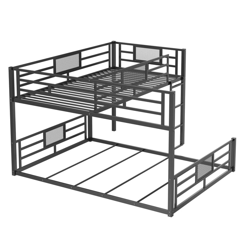 Dreamland L-shaped bunk bed with safety features, showcasing the sturdy wooden frame and space-saving design in a modern bedroom setting.