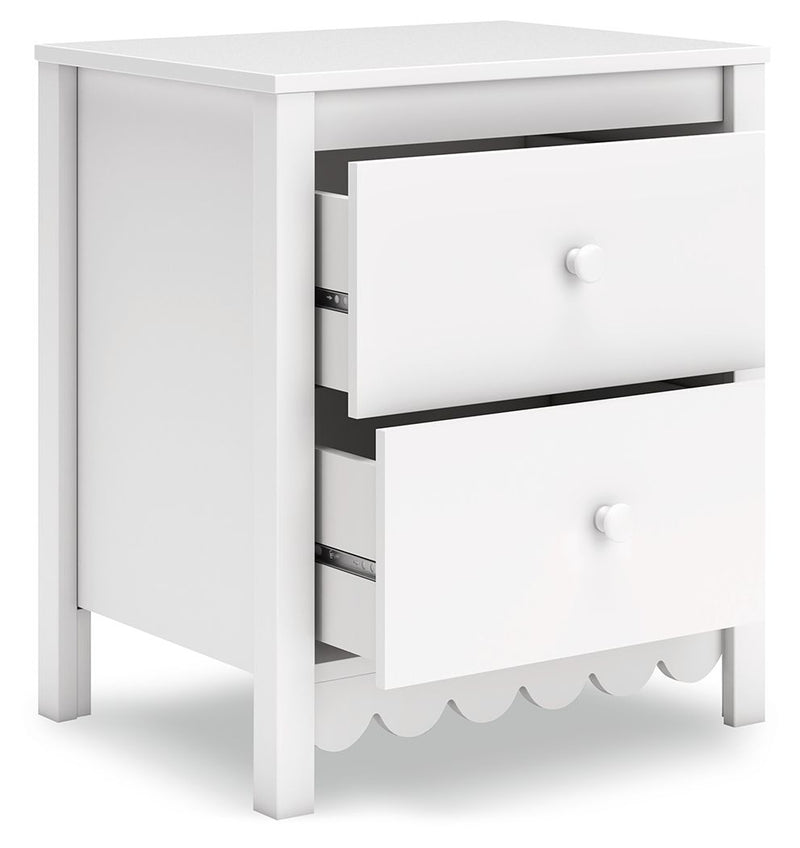 Hallityn - Two Drawer Night Stand - White - R&R Furniture Gallery (Fountain Valley, CA)