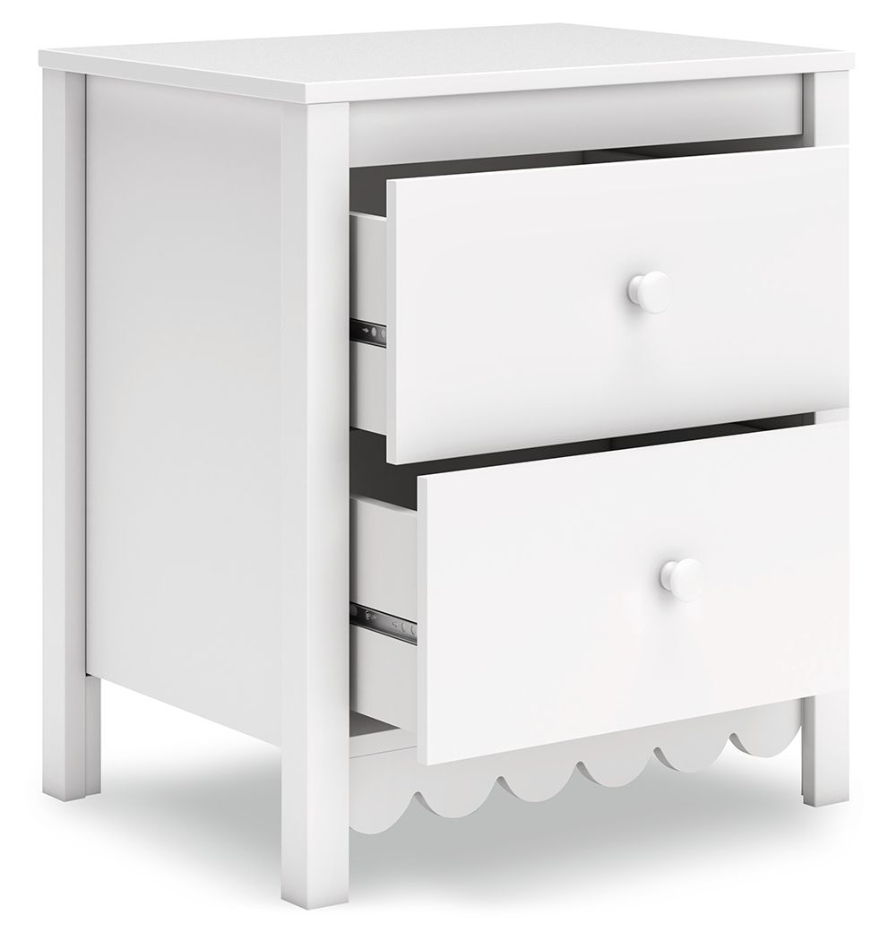 Hallityn - Two Drawer Night Stand - White - R&R Furniture Gallery (Fountain Valley, CA)