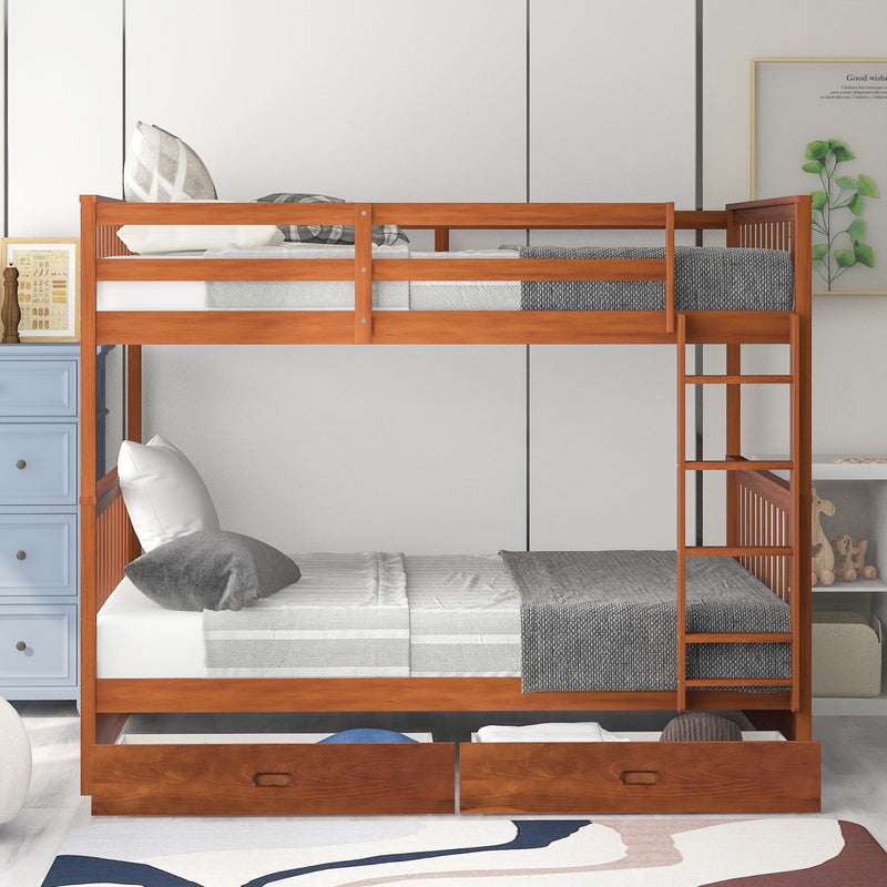 Bunk Bed With Ladders And 2 Storage Drawers - R&R Furniture Gallery (Fountain Valley, CA)