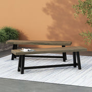 Noble House Cloud outdoor bench with acacia wood frame and slat panel design, perfect for garden or patio seating.