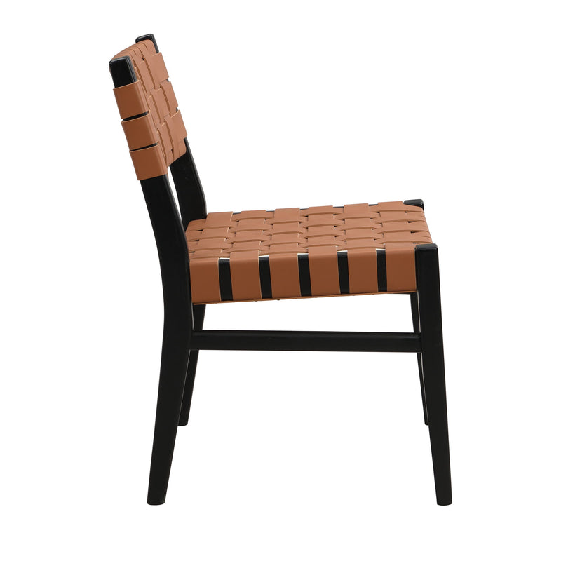 Noble House modern style dining side chair with wooden legs and upholstered seat, showcasing contemporary design and neutral fabric.