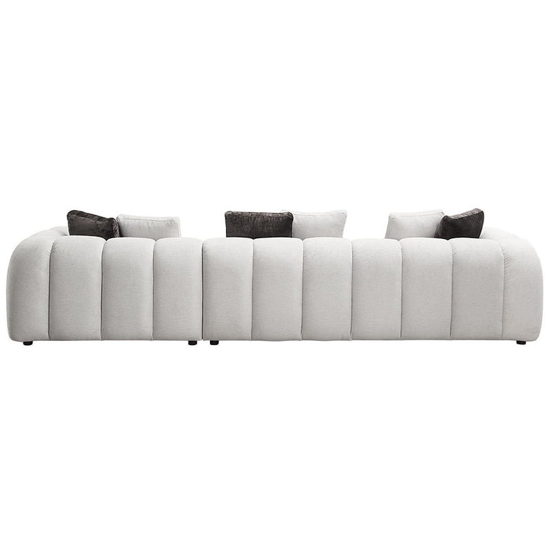 Manilla - Sectional Sofa With 8 Pillows - Ivory White Linen - R&R Furniture Gallery (Fountain Valley, CA)