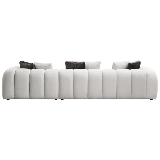 Manilla - Sectional Sofa With 8 Pillows - Ivory White Linen - R&R Furniture Gallery (Fountain Valley, CA)