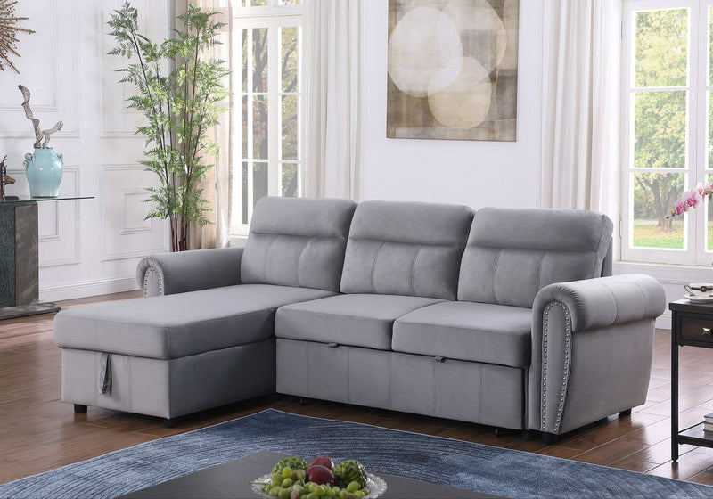 Ashton - Reversible Sleeper Sectional Sofa Chaise - R&R Furniture Gallery (Fountain Valley, CA)