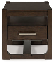 Breckington - Square End Table - Dark Brown - R&R Furniture Gallery (Fountain Valley, CA)