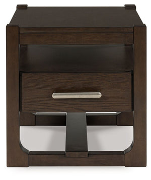 Breckington - Square End Table - Dark Brown - R&R Furniture Gallery (Fountain Valley, CA)