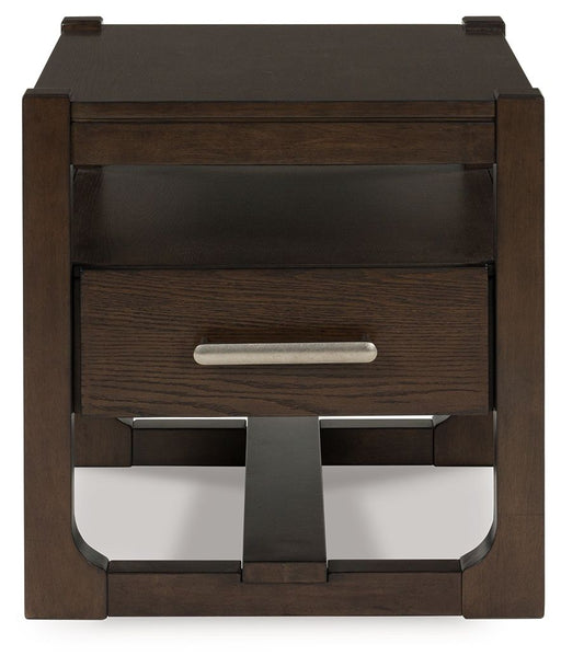 Breckington - Square End Table - Dark Brown - R&R Furniture Gallery (Fountain Valley, CA)