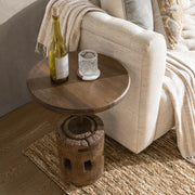 Amira - Large Round Accent Table - Dark Brown - R&R Furniture Gallery (Fountain Valley, CA)
