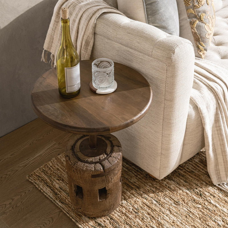 Amira - Large Round Accent Table - Dark Brown - R&R Furniture Gallery (Fountain Valley, CA)