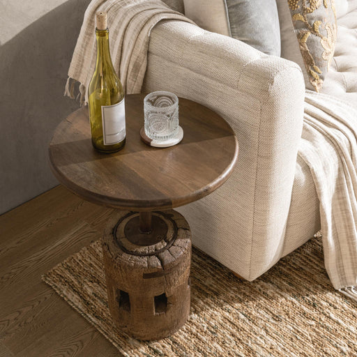 Amira - Large Round Accent Table - Dark Brown - R&R Furniture Gallery (Fountain Valley, CA)