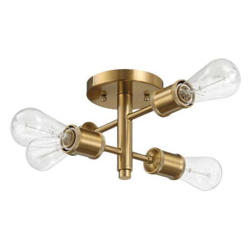 Ephemeral - 4 Lights Semi Flush Mount Ceiling Pendant - Antique Brass / Clear / Gold - R&R Furniture Gallery (Fountain Valley, CA)