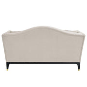 Tayden - Loveseat With 4 Pillows - Beige Velvet - R&R Furniture Gallery (Fountain Valley, CA)