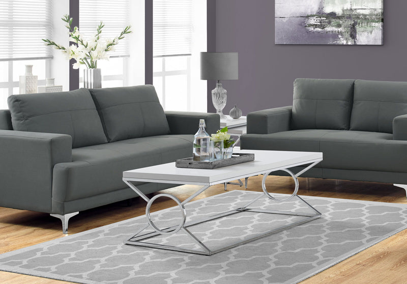 Table, Rectangular, Glossy Contemporary & Modern - White - R&R Furniture Gallery (Fountain Valley, CA)